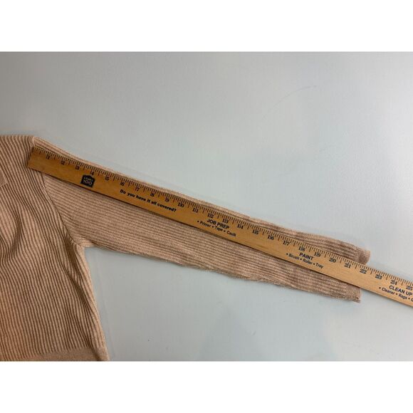 Pretty Little Thing Petite Oatmeal Knitted Rib Cropped Cardigan Women's 8 - NWT - Picture 10 of 11